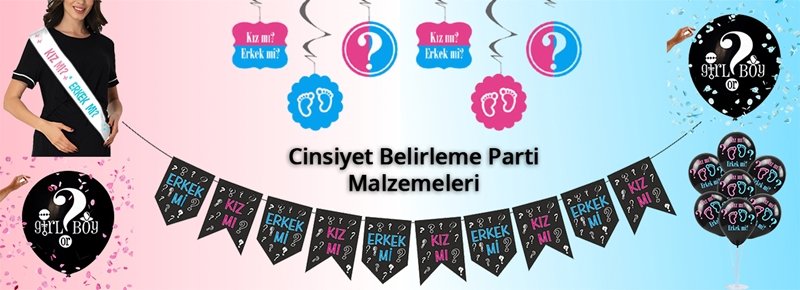 Bebek Cinsiyet Öğrenme Parti Malzemeleri SüSLe'de!