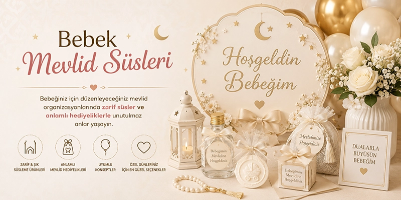 Bebek mevlid süsleri ve mevlid hediyelikleri