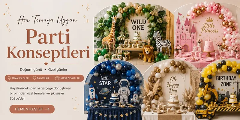 <h6>PARTİ KONSEPTLERİ</h6><h5>KATEGORİSİNDEKİ TÜM ÜRÜNLERİ GÖSTER</h5>