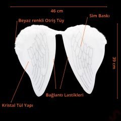 Melek Kanadı, 46cm x 39cm - Beyaz