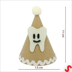 Diş Figürlü Kraft Karton Ponponlu Külah Şapka