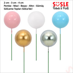 Çubuklu SüSLeme Topu, 2cm x 10 adet - Altın