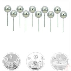 Çubuklu SüSLeme Topu, 2cm x 10 adet - Gümüş