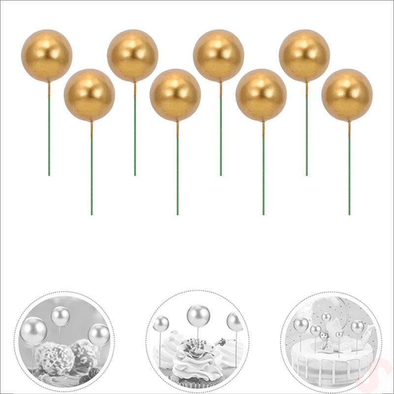 Çubuklu SüSLeme Topu, 3cm x 8 adet - Altın