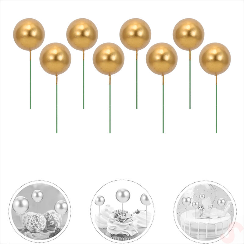 Çubuklu SüSLeme Topu, 3cm x 8 adet - Altın
