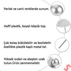 Çubuklu SüSLeme Topu, 3cm x 8 adet - Altın