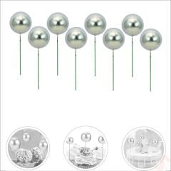 Çubuklu SüSLeme Topu, 3cm x 8 adet - Gümüş