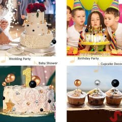 Çubuklu SüSLeme Topu, 4cm x 4 adet - Altın