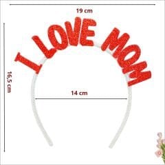 I Love MoM Taç - Kırmızı