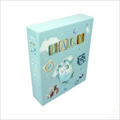 Bebek Fotoğraf Albümü Kutulu, 40 Resimlik - Mavi Tulum