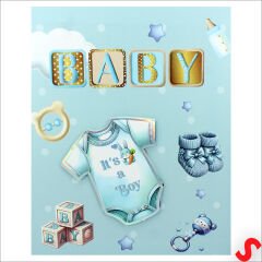 Bebek Fotoğraf Albümü Kutulu, 40 Resimlik - Mavi Tulum