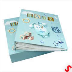 Bebek Fotoğraf Albümü Kutulu, 40 Resimlik - Mavi Tulum