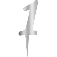 Pleksi Rakam Pasta Süsü, 12,5cm x 5cm - 1 Adet Gümüş 9