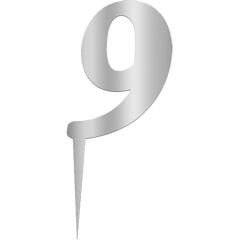 Pleksi Rakam Pasta Süsü, 12,5cm x 5cm - 1 Adet Gümüş 2