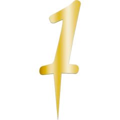 Pleksi Rakam Pasta Süsü, 12,5cm x 5cm - 1 Adet Altın 1