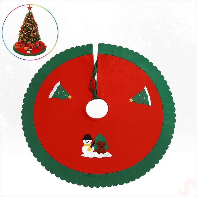 Yılbaşı Çam Ağacı Altı Örtüsü Desenli - 90 cm