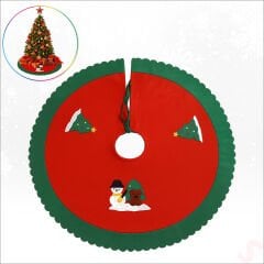 Yılbaşı Çam Ağacı Altı Örtüsü Desenli - 90 cm
