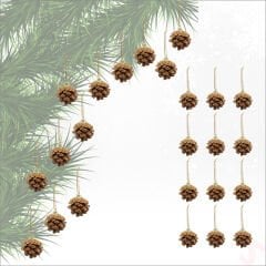 Yılbaşı Ağaç SüSü Doğal Kozalak, 5 cm x 12 Adet