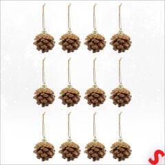 Yılbaşı Ağaç SüSü Doğal Kozalak, 5 cm x 12 Adet