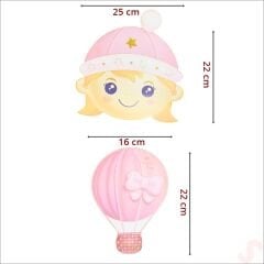 Kız Bebek Odası, 8 Parça Duvar Sticker Seti