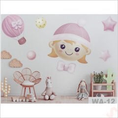 Kız Bebek Odası, 8 Parça Duvar Sticker Seti