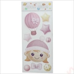 Kız Bebek Odası, 8 Parça Duvar Sticker Seti