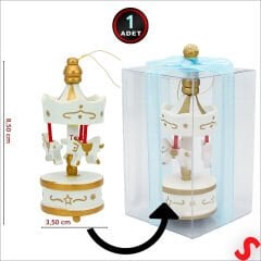 Kutulu Mini Atlı Karınca, 8,5cm x 3,5cm - Beyaz