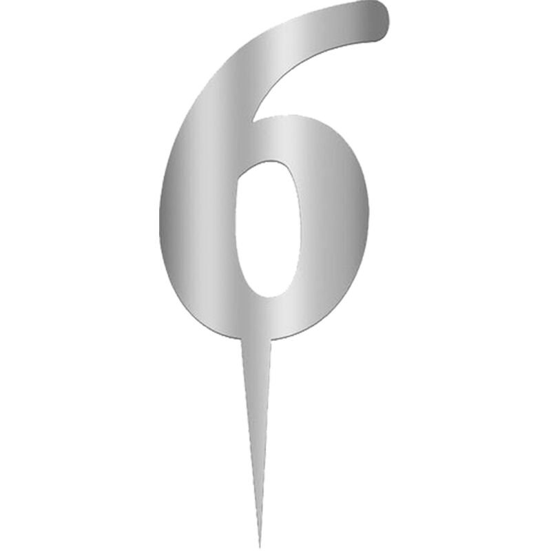 Pleksi Rakam Pasta Süsü, 12,5cm x 5cm - 1 Adet Gümüş 6