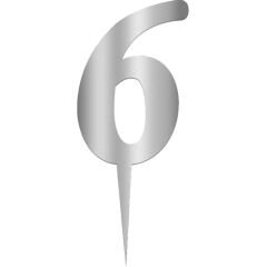 Pleksi Rakam Pasta Süsü, 12,5cm x 5cm - 1 Adet Gümüş 6
