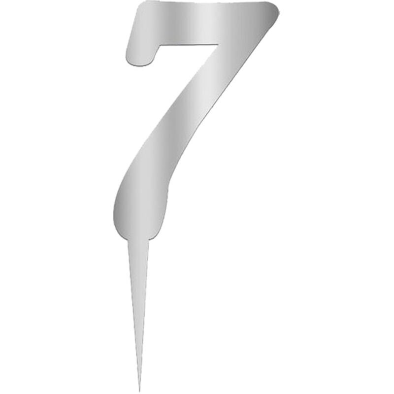 Pleksi Rakam Pasta Süsü, 12,5cm x 5cm - 1 Adet Gümüş 7