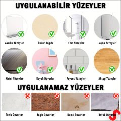 3 Boyutlu Dekoratif Duvar Sticker Seti, Gümüş