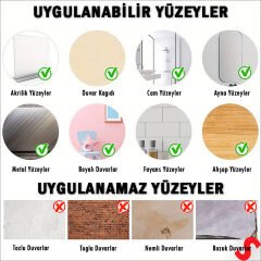 3 Boyutlu Dekoratif Duvar Sticker Seti, Gümüş
