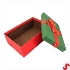 Yeşil Kapaklı Fiyonklu Kırmızı Kutu 23 cm - Büyük Boy