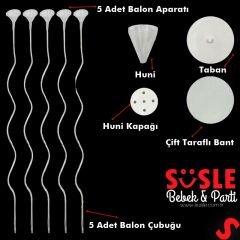 Spiral 50 cm, 5'li Balon Standı (Balonlar Hariç)