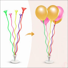 Balon Standı, Spiral 5 Çubuklu - 50 cm (Balonlar Hariç)