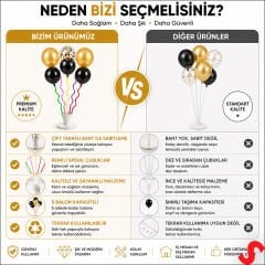 Balon Standı, Spiral 5 Çubuklu - 50 cm (Balonlar Hariç)