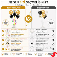 Balon Standı, Spiral 5 Çubuklu - 50 cm (Balonlar Hariç)