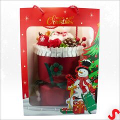 Pelüş Ayıcıklı Kokinalı Çantalı 35cm Yılbaşı Buketi - Kırmızı