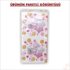 Kapaklı, Katlanır Demonte Karton Kutu, 30cm - Balon & Pembe