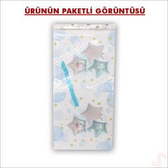 Kapaklı, Katlanır Demonte Karton Kutu, 30cm - Balon & Mavi