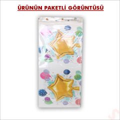 Kapaklı, Katlanır Demonte Karton Kutu, 30cm - Balon & Yeşil
