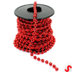 Zincir Boncuk Makara, 6mm x 8mt - Kırmızı