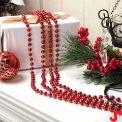 Zincir Boncuk Makara, 6mm x 8mt - Kırmızı