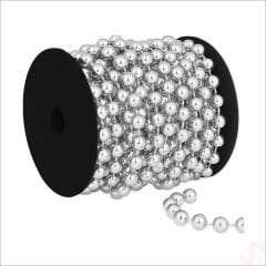 Zincir Boncuk Makara, 6mm x 8mt - Gümüş