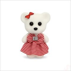 Kırmızı Kıyafetli Mini Teddy, 10,5cm x 7cm