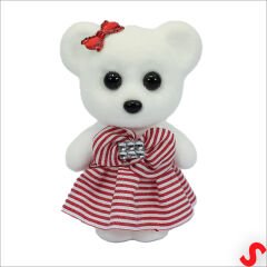 Kırmızı Kıyafetli Mini Teddy, 10,5cm x 7cm