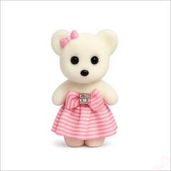 Pembe Kıyafetli Mini Teddy, 10,5cm x 7cm