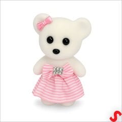 Pembe Kıyafetli Mini Teddy, 10,5cm x 7cm