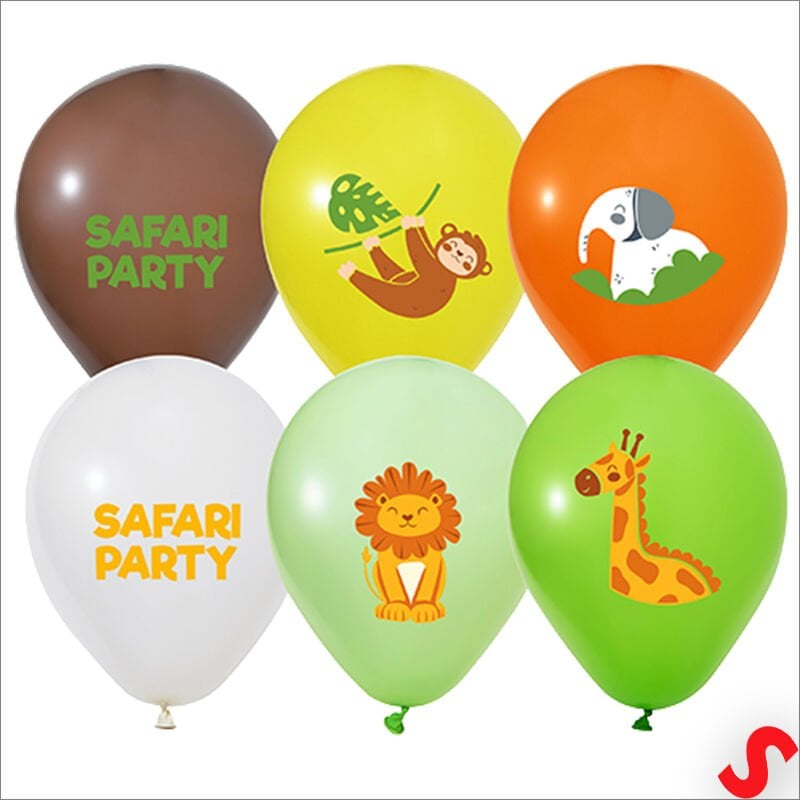 Safari Gizemli Orman Temalı 30cm Balon - 5 Adet