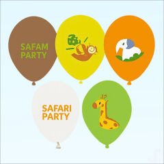 Safari Gizemli Orman Temalı 30cm Balon - 5 Adet